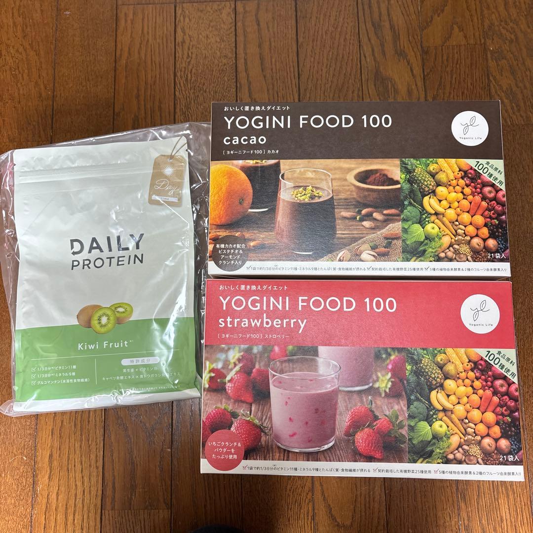 PROTEIN キウイ & YOGINI FOOD ストロベリー&カカオ