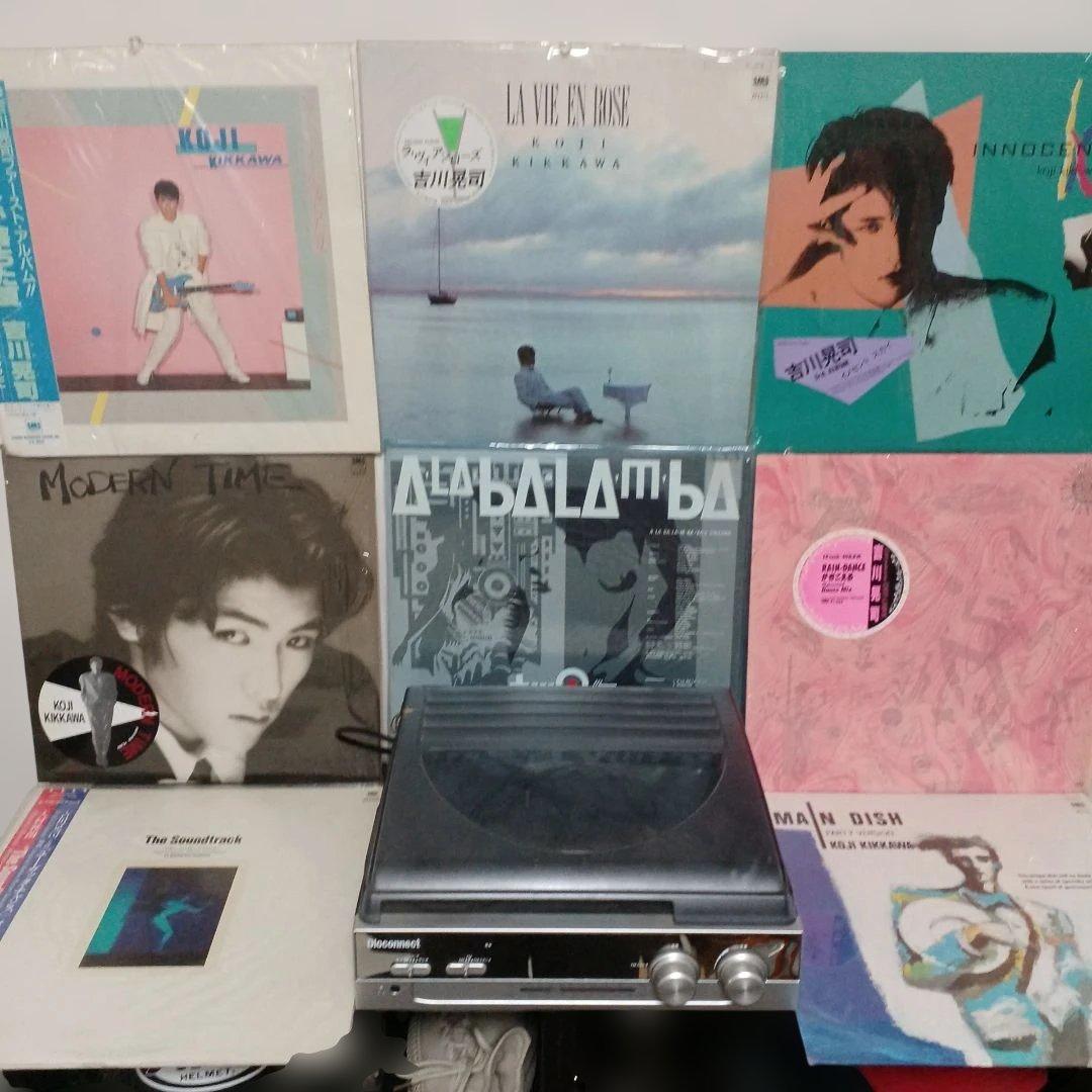 吉川晃司レコードコレクション スピーカー内臓プレーヤー付　LP シングル