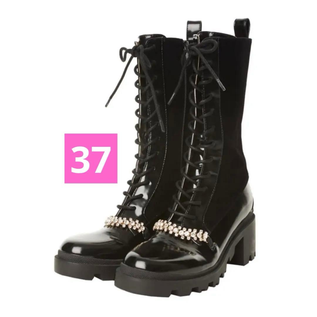 her lip to Crystal Lace-Up Ankle ブーツ