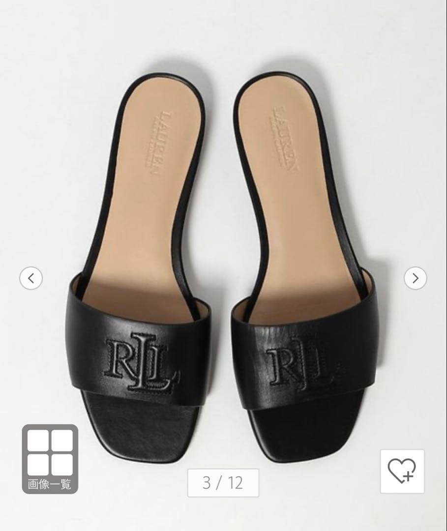 ＜LAUREN RALPH LAUREN＞ロゴ スライダー サンダル/ブラック