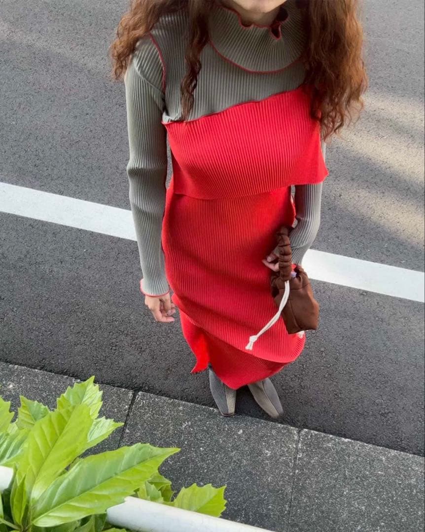 kotohayokozawa ロングスリーブ ドレス ハイネック Mサイズ