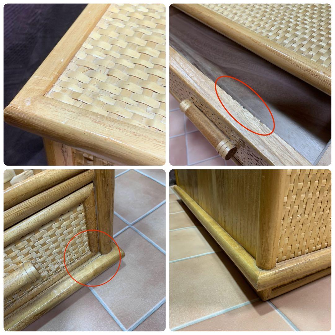 【美品】籐 ラタン4段 チェスト レトロ 家具 ナチュラル 収納 ヴィンテージ