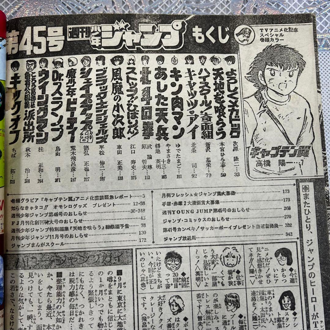 週刊少年ジャンプ 1983年10月24日　高橋陽一　キャプテン翼　奇面組
