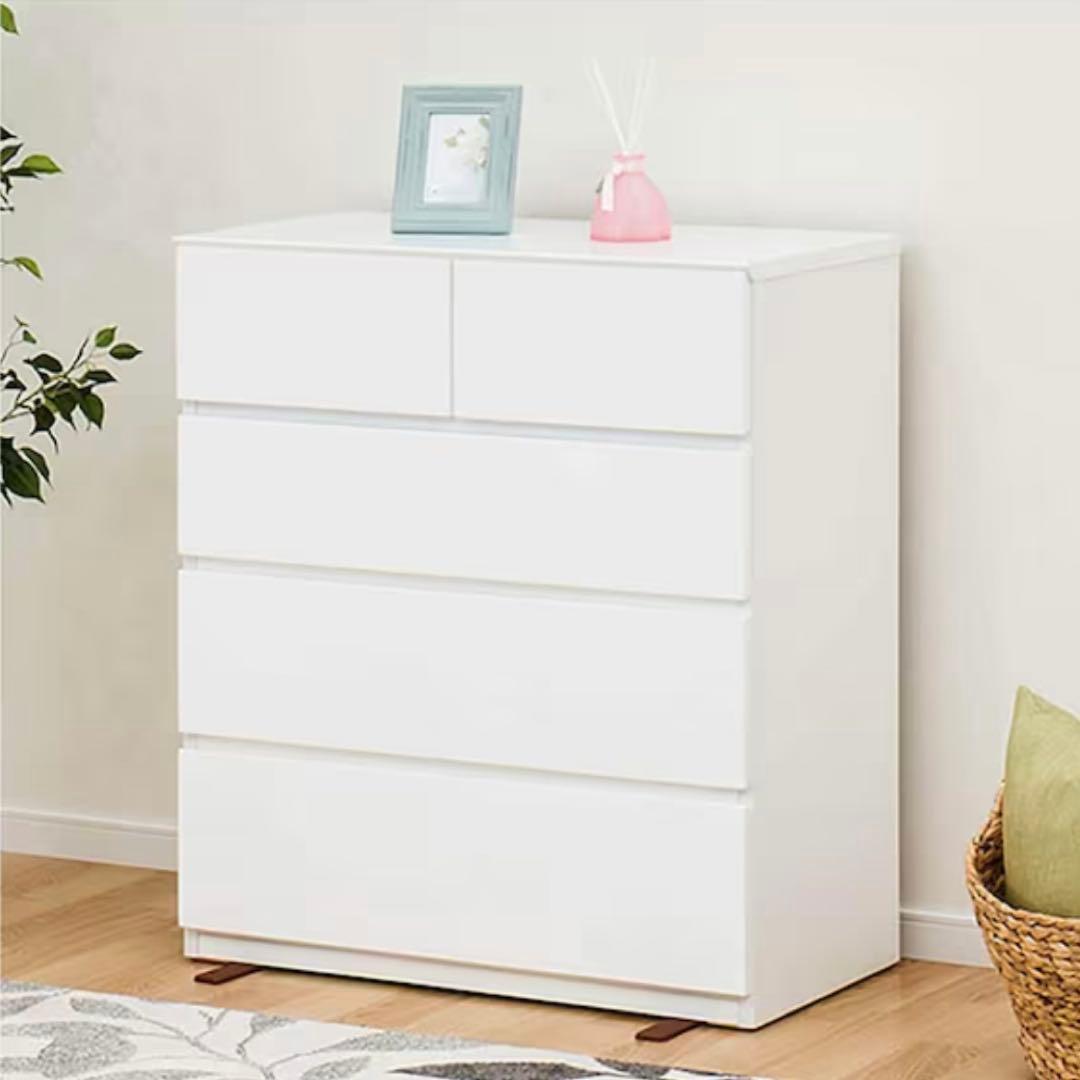 ニトリ ローチェスト クエス80-4LC ホワイト 収納 タンス 引き出し　4段