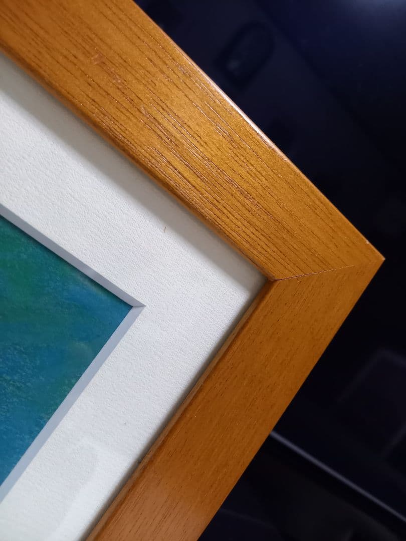 題名　山登り　布施和佳子　猫　作家　パステル画　北欧　モダン　アート