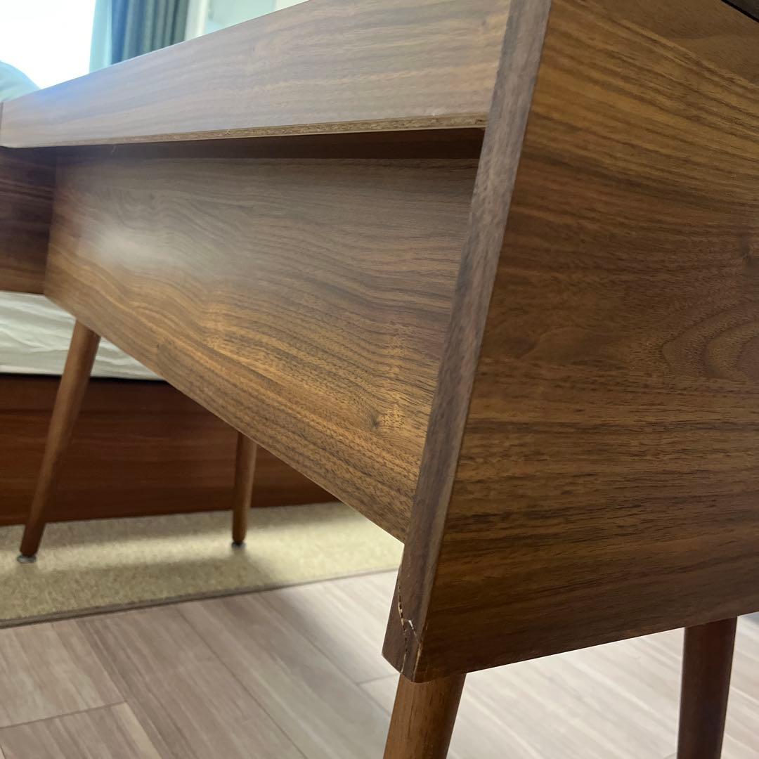 LOWYA [幅110] 日本製 デスク 単品 ドレッサー 収納 真鍮 木目