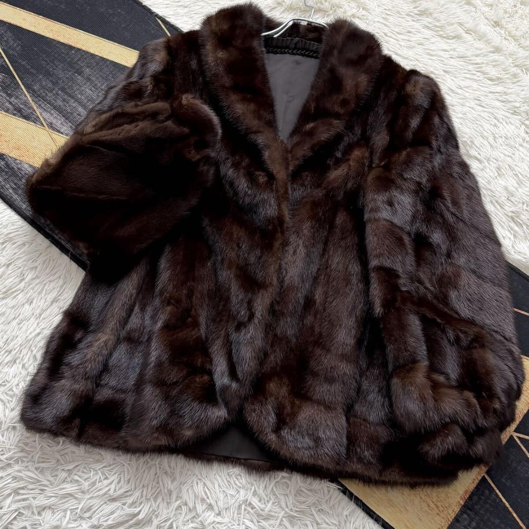 クロップド/ショート デザイン ミンク ファーコート XL 毛皮 リアルファー