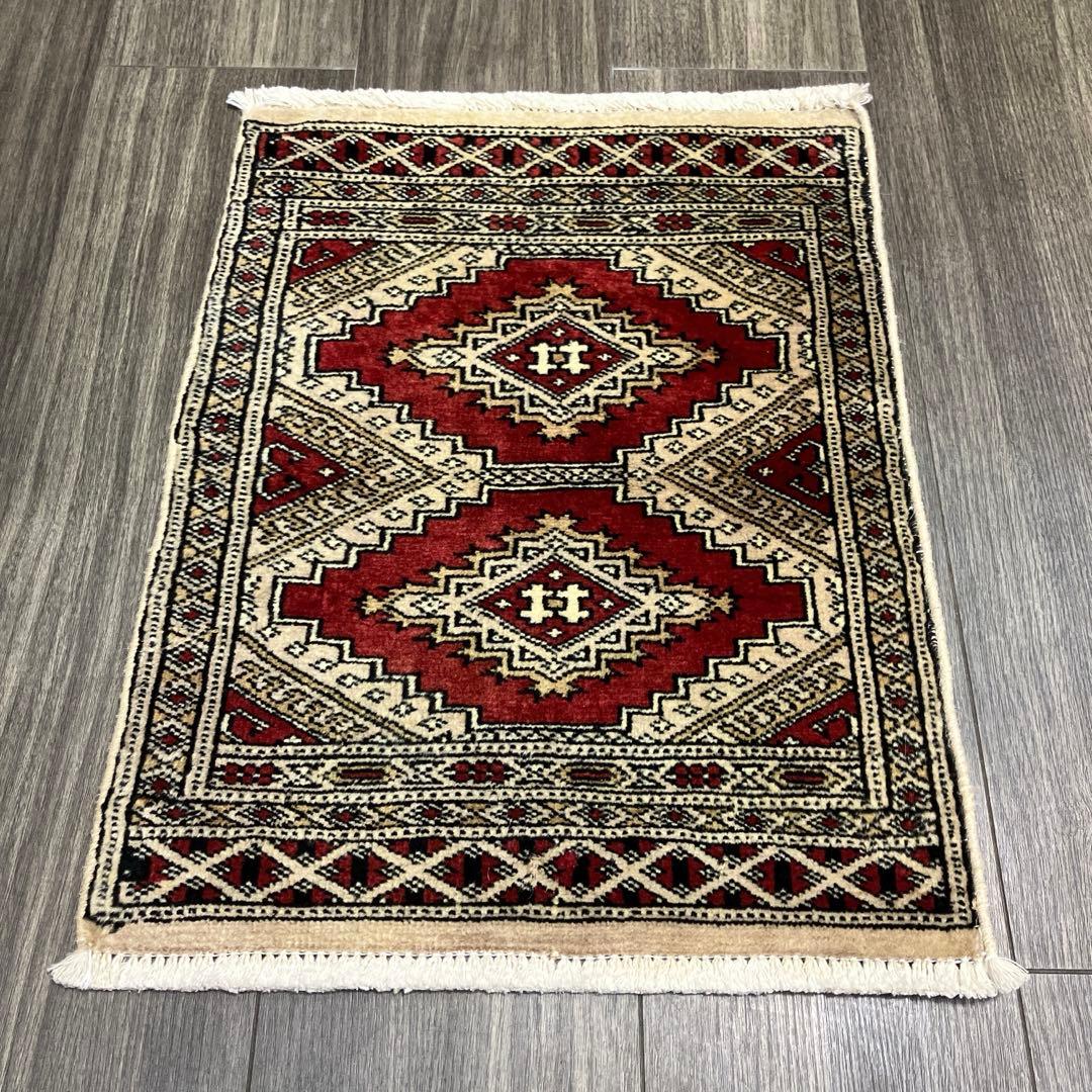 55x44cmトライバルラグ手織り絨毯カシミリヤンヴィンテージ アンテイーク絨毯