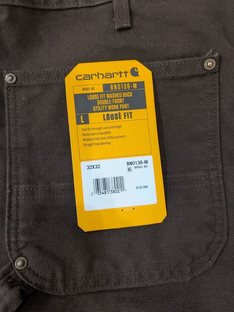 カーハートBNO136 32x32 ダブルニーペインターパンツ ダ―クブラウン