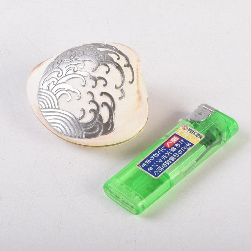 ジンジャー 　高橋正良作　浮彫　波月蒔絵　蛤香合　共箱　C　8518