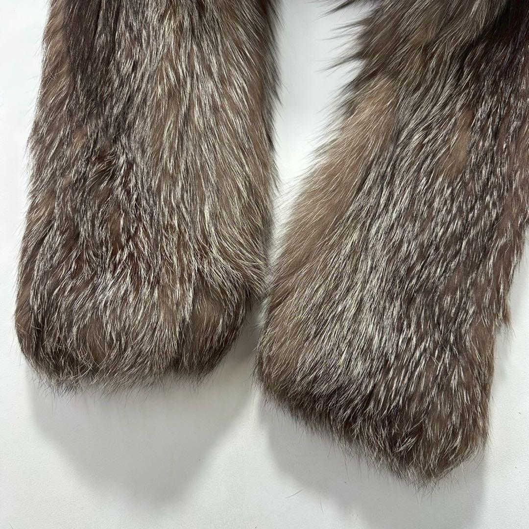 EMBA エンバ シルバーフォックス ファーコート 毛皮 ブラウン