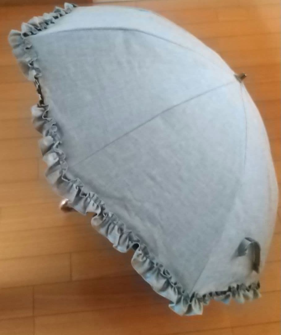 Rose Blanc フリル付き折りたたみ傘 グレー