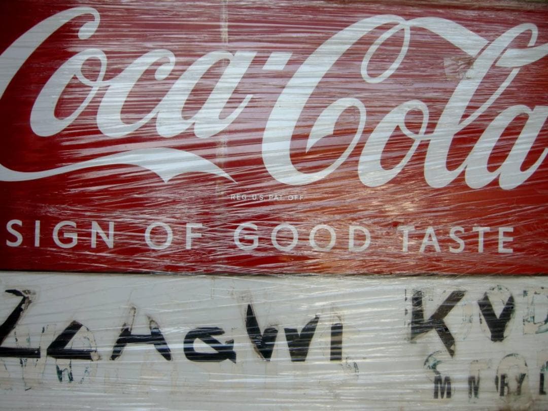 *ＢＩＧ　コカ・コーラ　【ホーロー/アール 両面看板】　ビンティージ・レア-