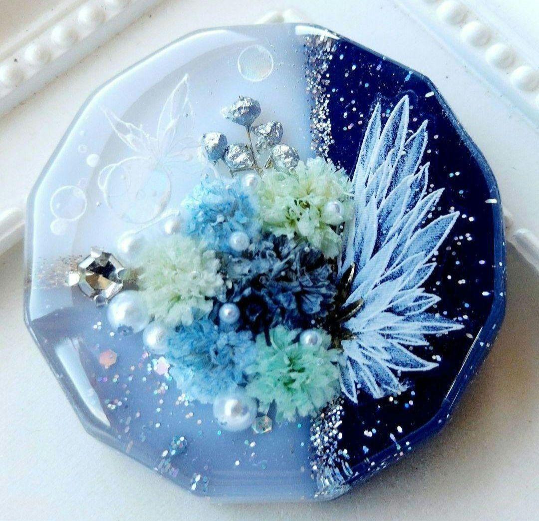 【1620】もちもち　レジン　アキレア　ヘアゴム　ポニーフック　ブロ―チ