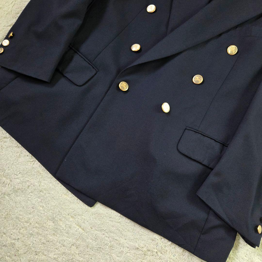 美品 バーバリー ダブル 紺ブレ 金ボタン サイズXL相当 ダークネイビー