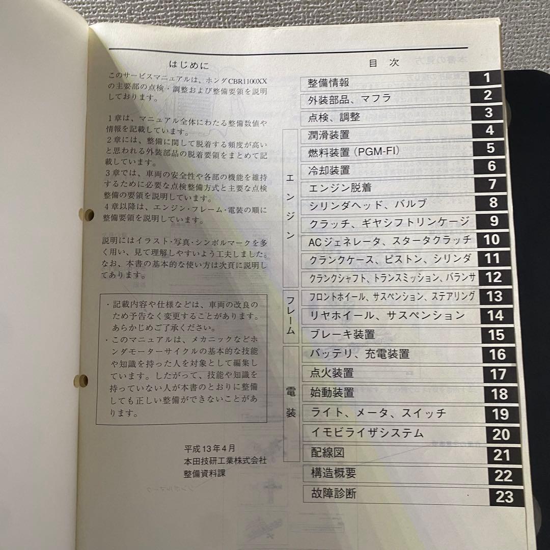 ホンダ　CBR1100XX SC35 サービスマニュアル