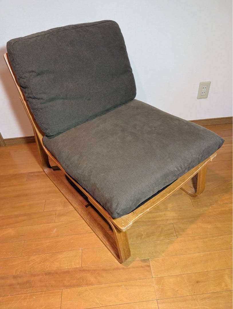 ■送料込■無印良品 リビングでもダイニングでもつかえるソファチェア オーク 椅子