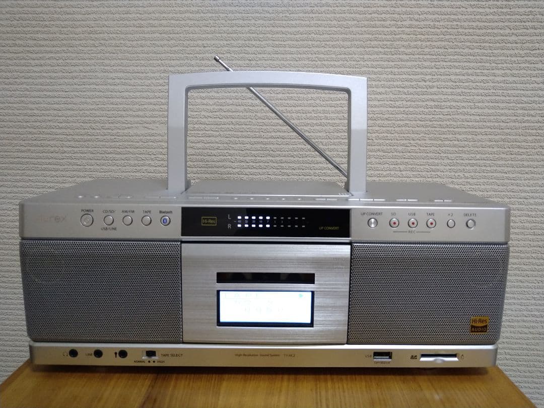 Aurex　Bluetooth対応ハイレゾCDラジカセ　TY-AK2　リモコン付