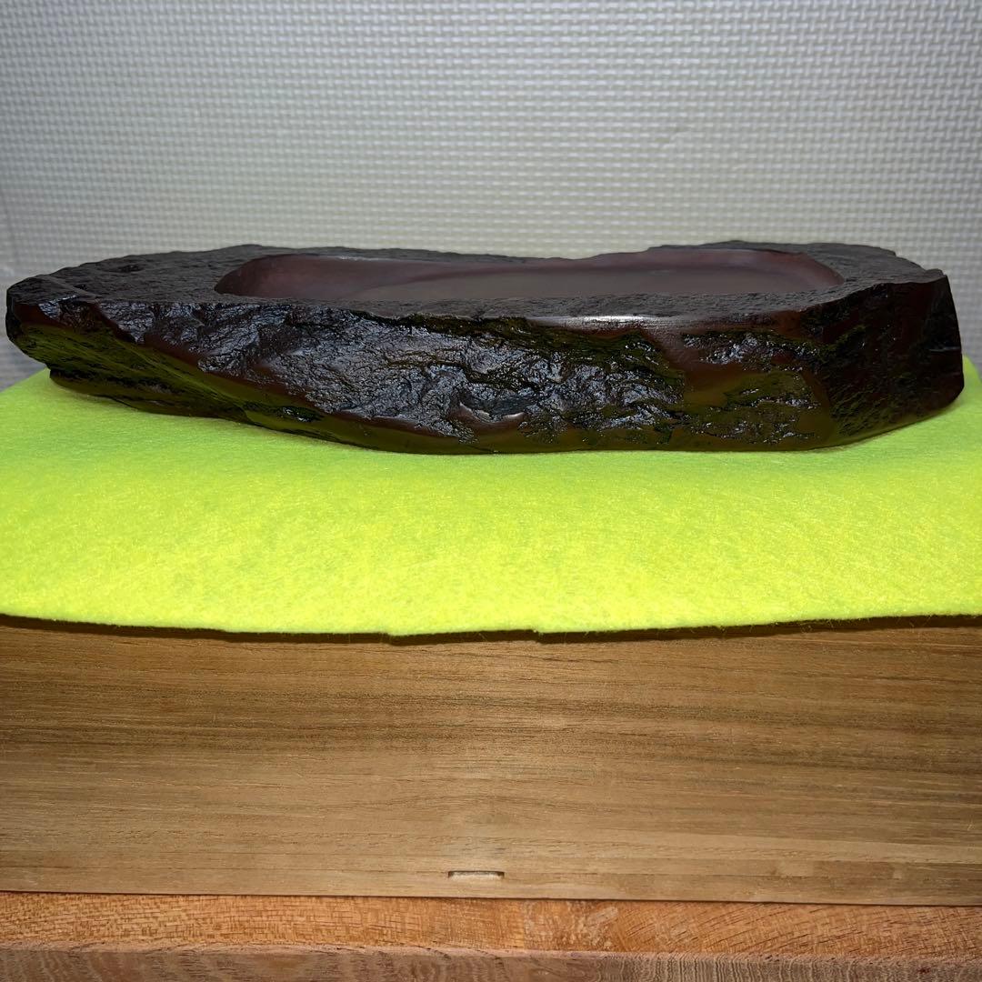 ⭕️赤間硯　新品美品　柳猛作　柳井赤間硯製作所　共蓋付き　工藝　3.5kg超