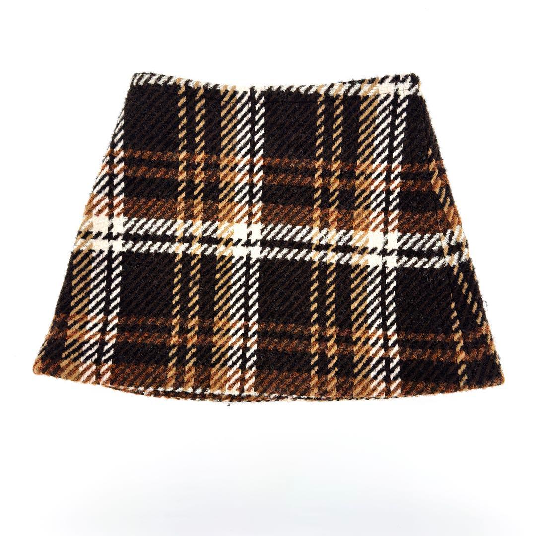 PATOU 36 パトゥ ウールブレンドAラインミニスカート