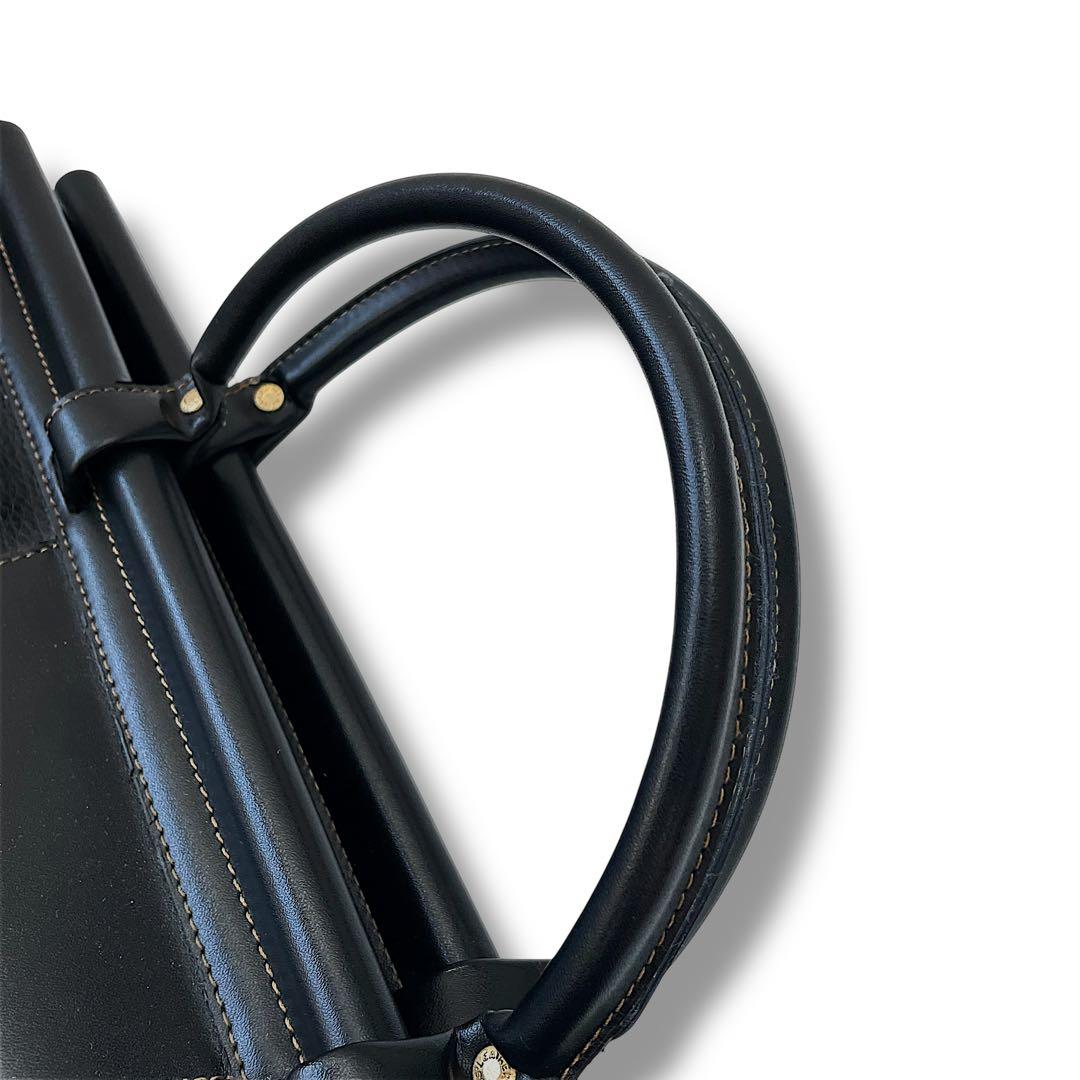 【大容量】dunhill ダンヒル　ボストンバッグ　2way シボ革　黒　金ロゴ