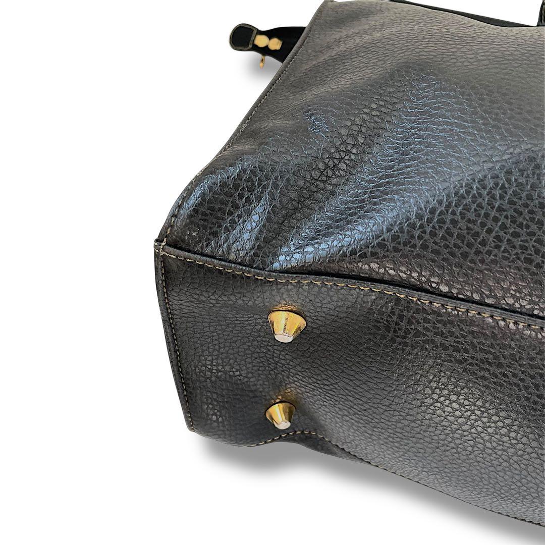 【大容量】dunhill ダンヒル　ボストンバッグ　2way シボ革　黒　金ロゴ