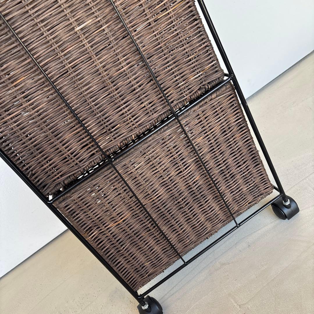 4段 アイアン ラタン チェスト かご カゴ 引き出し 収納 キャスター ラック