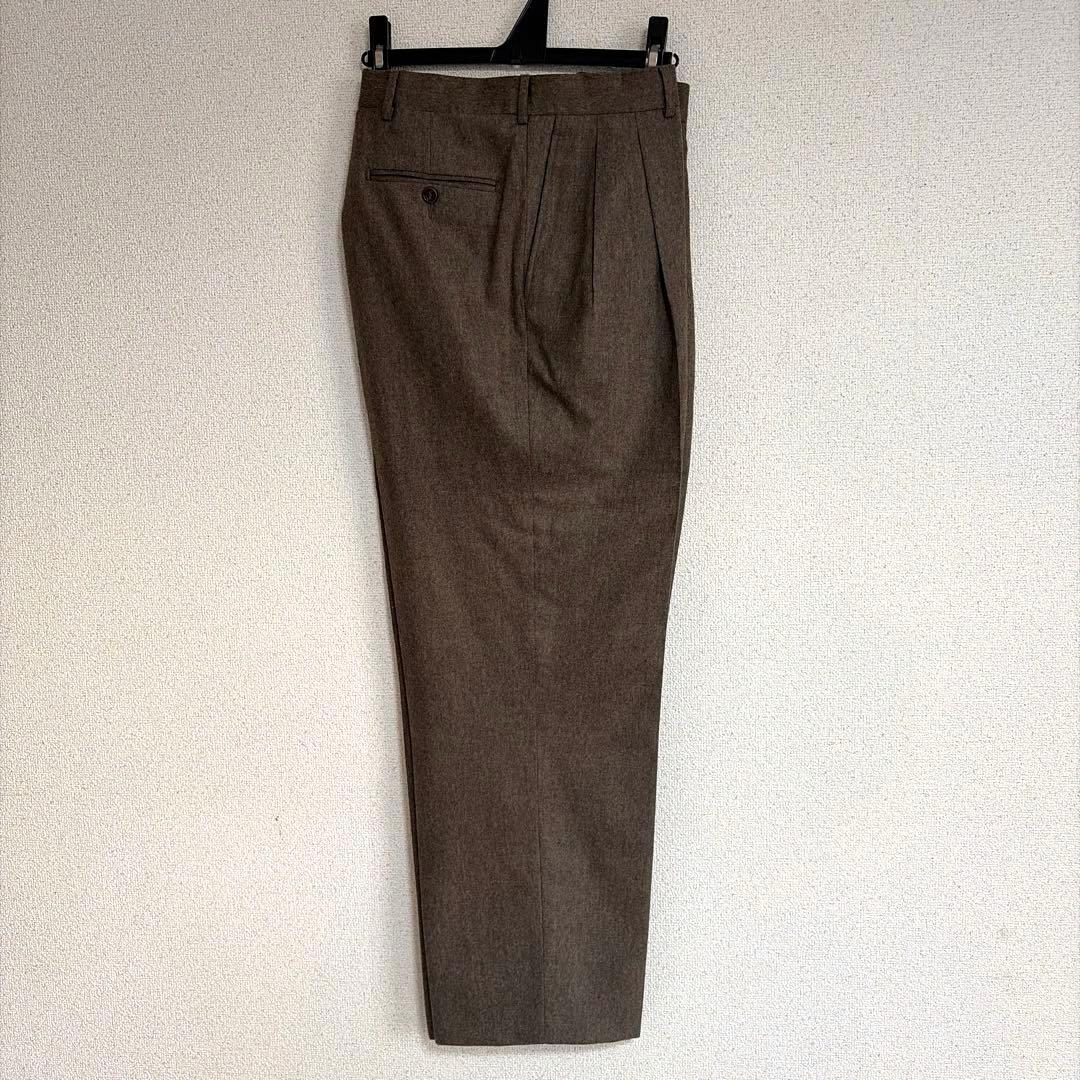 定価10万超 FENDI カシミヤ混 イタリア製 ワイドスラックス フランネル