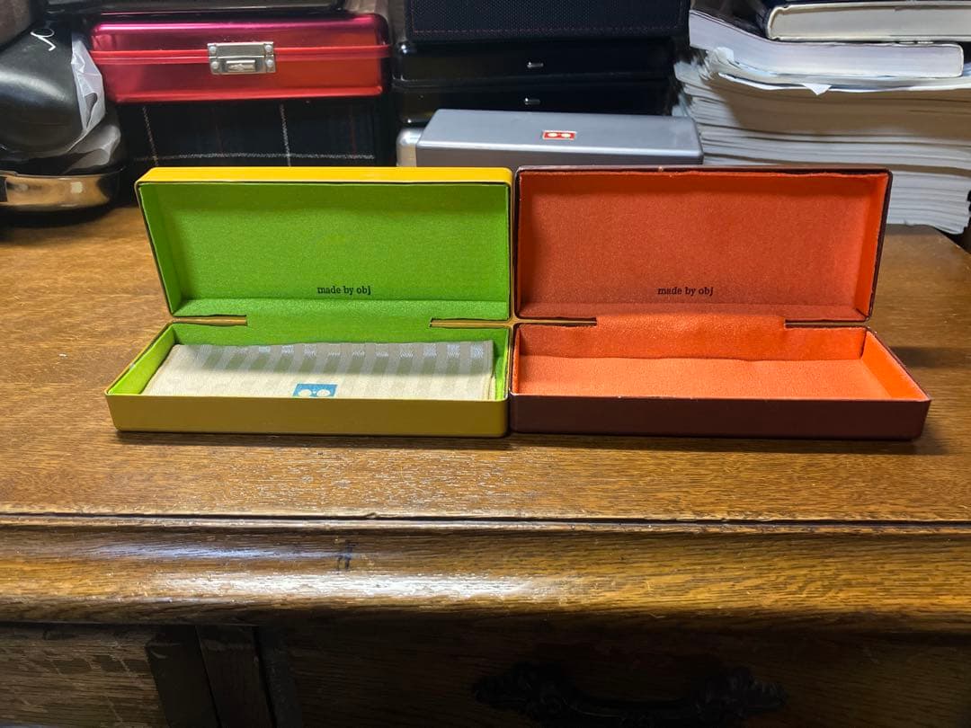 ⬜︎オブジェobj非売品ノベルティ七宝焼きメガネケース⑧アランミクリOWNDAYS