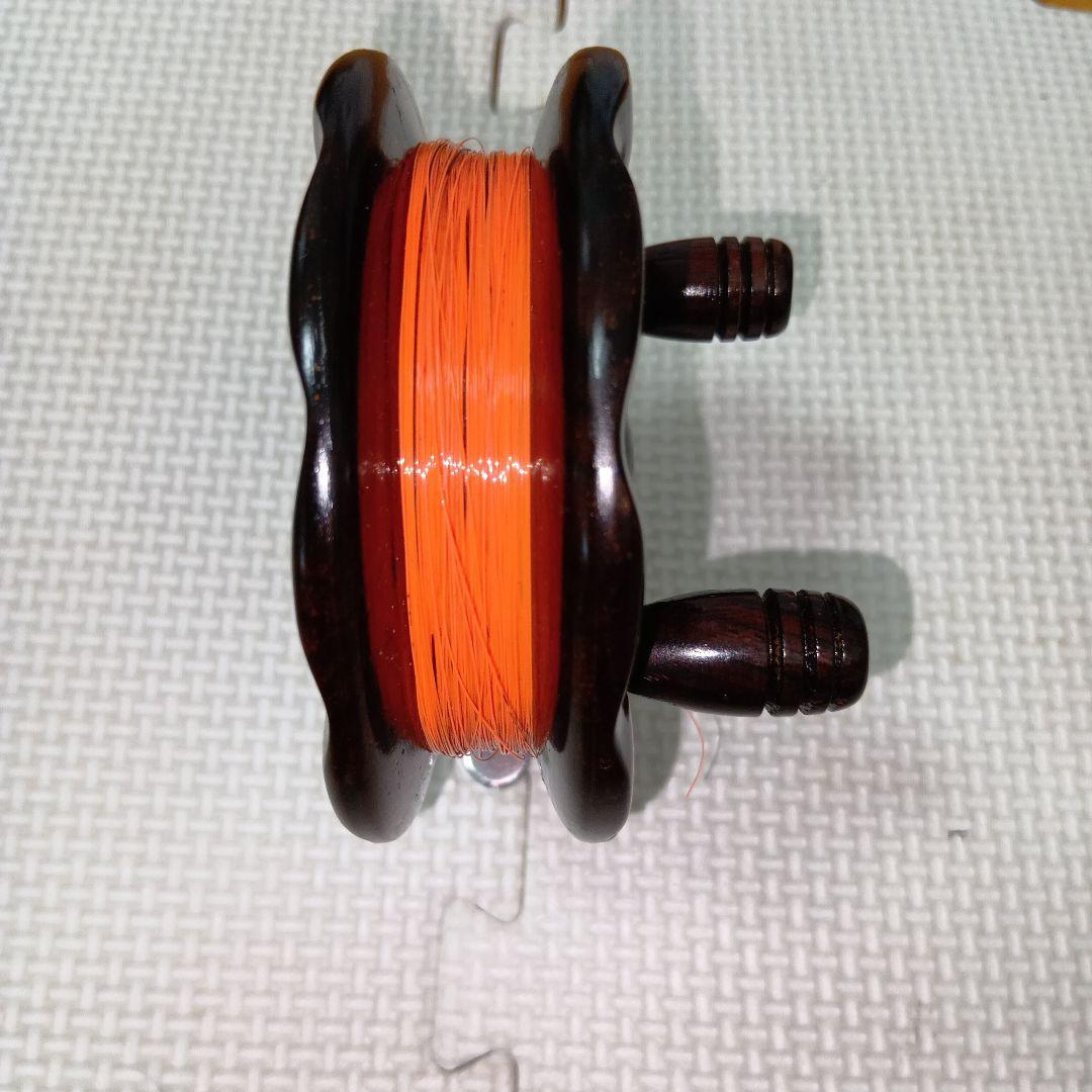 週末セール　大倉屋　謹製　紫黒檀　大江戸リール　約85ミリ