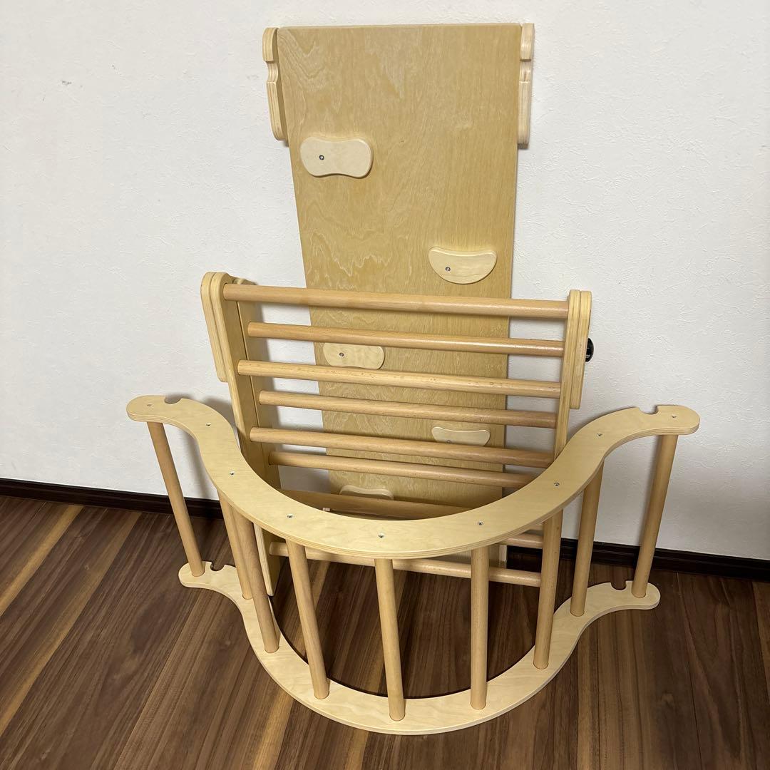 クライミングセット、スライディングランプ＆アーチランプ付き、折りたたみ式木製