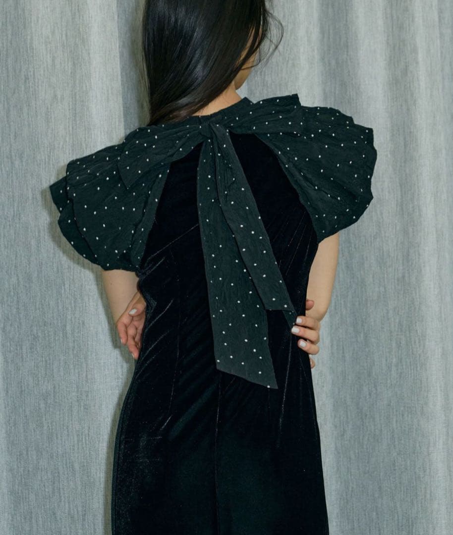 スーツ・フォーマル・ドレス ANDRESD drape velour dress