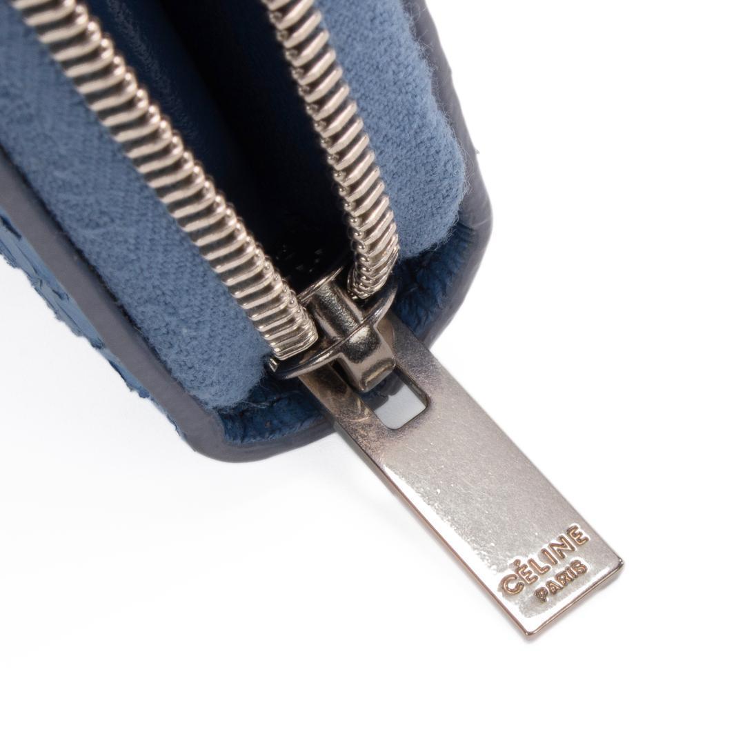 本物 セリーヌ 長財布 ファスナー メンズ レディース パイソン 水色 ブルー