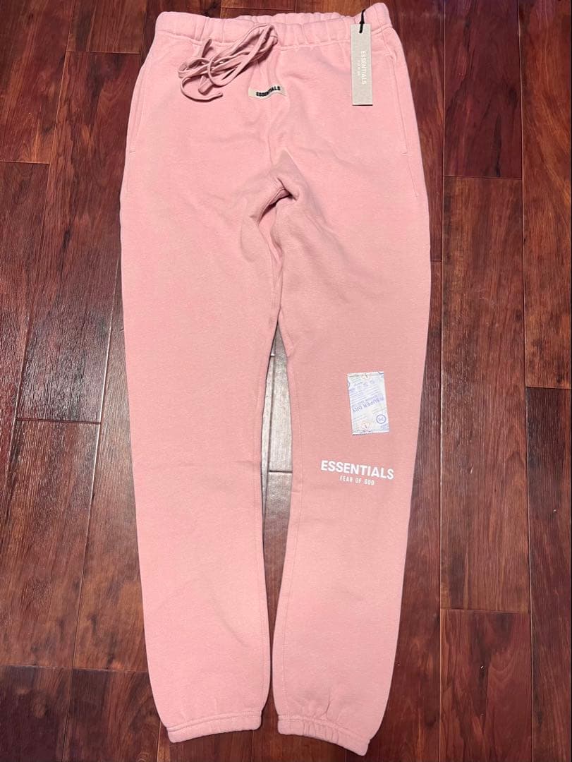 fog essentials スウェットパンツ反射フォント　ピンク裏起毛