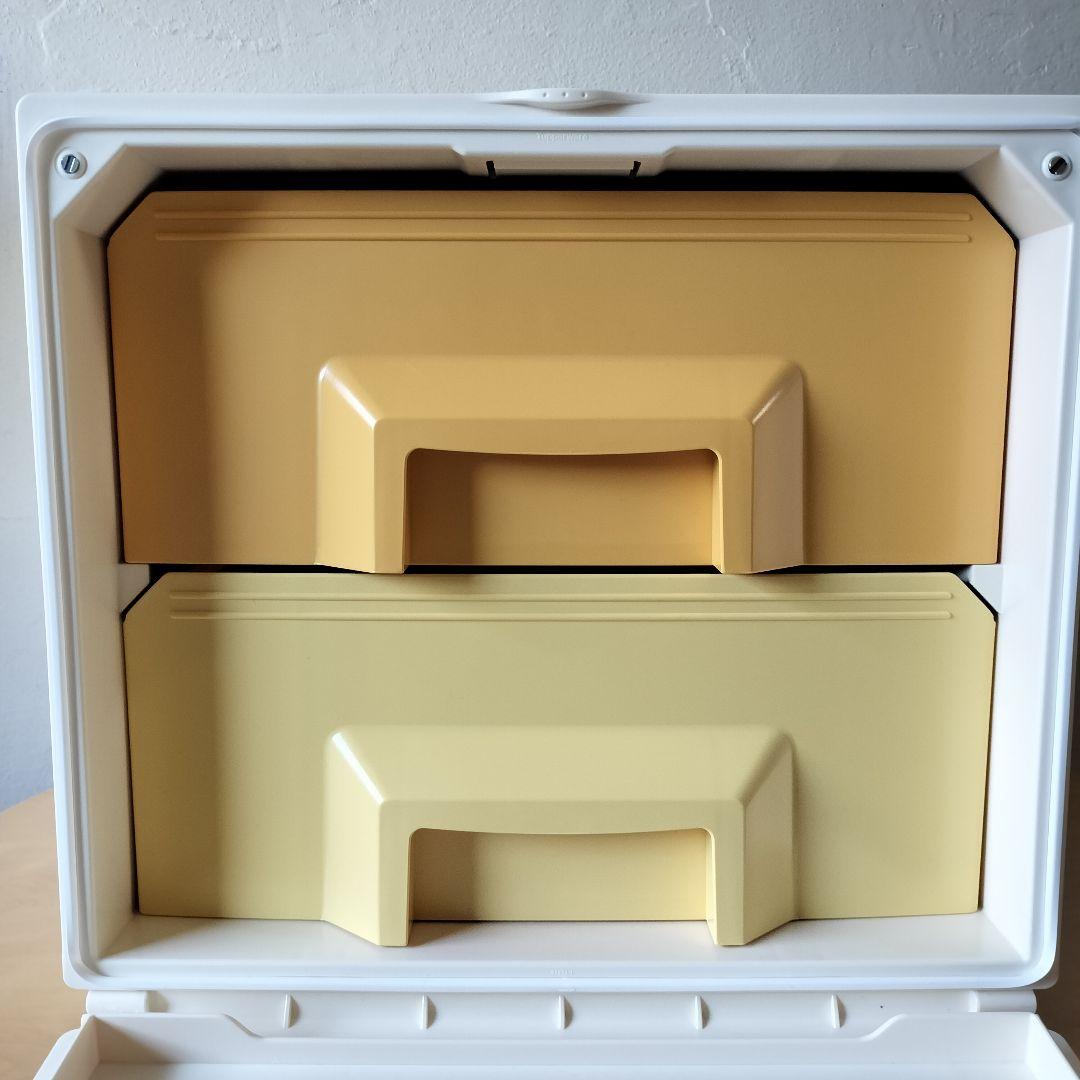 【新品未使用品✨】タッパーウェア　スーパーチェスト・ミニ　２段引出し　ホワイト