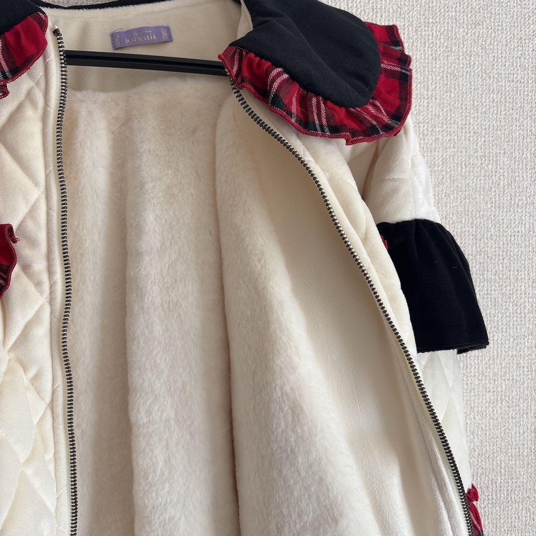 axes femme kawaii フリルキルティングブルゾン