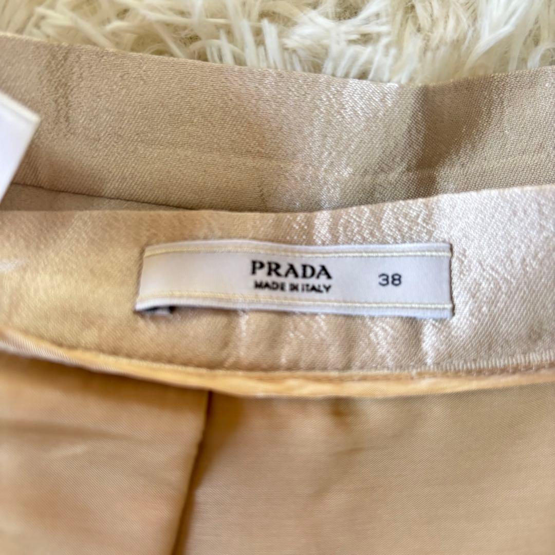 PRADA シルク混　ミニ　フレアスカート　38