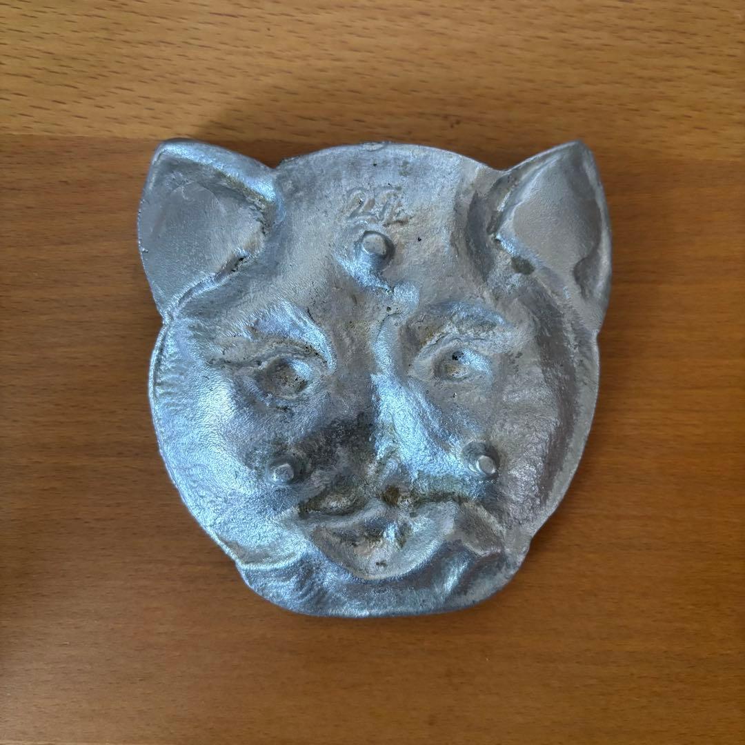 猫顔トレイ シルバー Vide poche フランスヴィンテージ