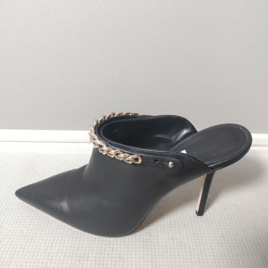 JIMMY CHOO LEXX100 ミュール 2WAY チェーン ハイヒール黒