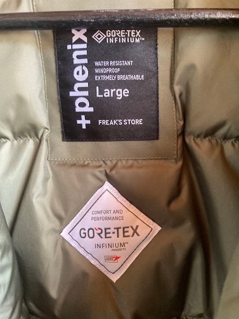 プラスフェニックス フリークスストア ゴアテックス ダウンベスト メンズL