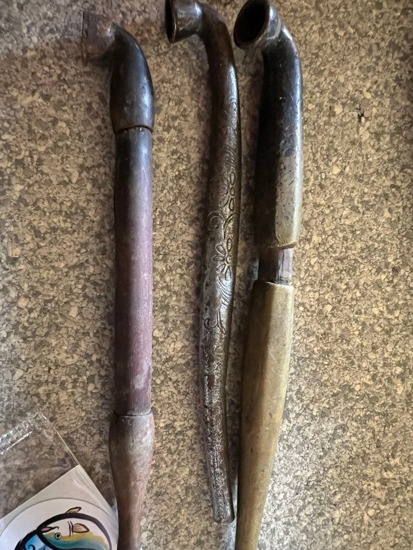 アンティーク　煙管　 10本 レザーケース付き