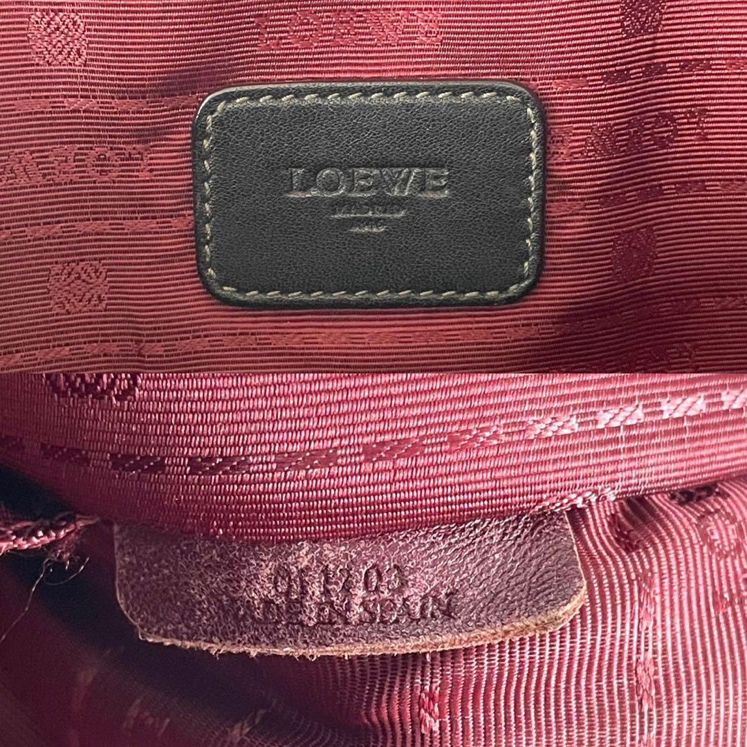 ロエベ　アナグラム　ビジネスバッグ　レザー　ブラック　ロゴ