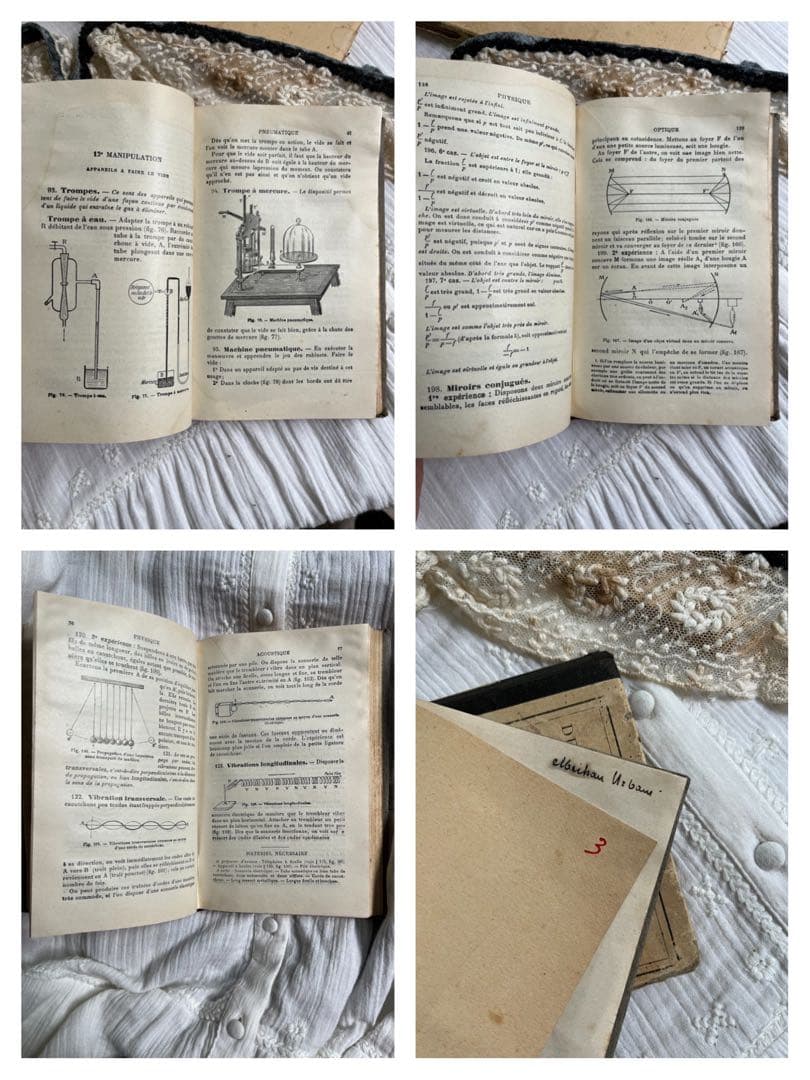 ◆SALE◆フランスアンティーク｜100年前古書教科書詩集手書きハガキ紙もの挿絵