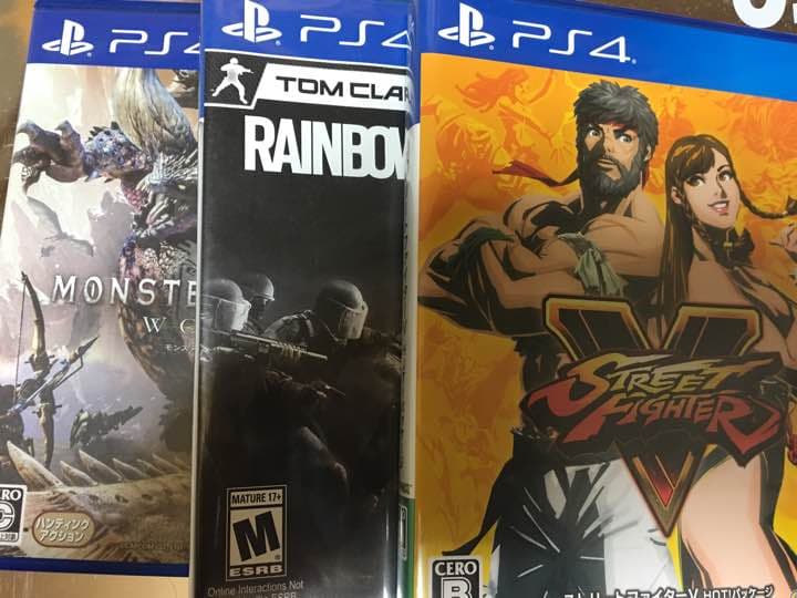 ストリートファイターV、モンスターハンターワールド、レインボーシックスシージ