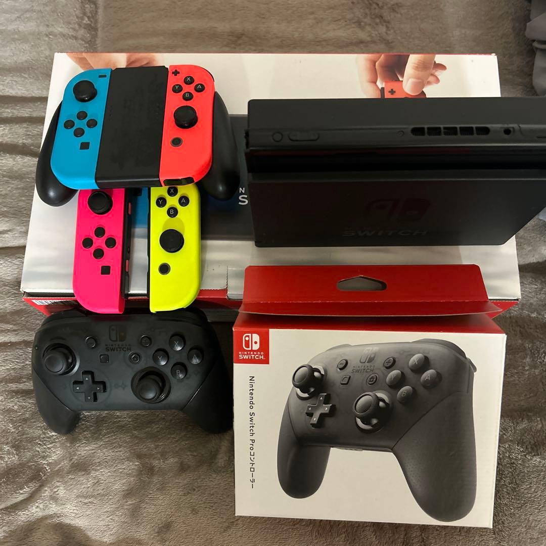 Nintendo Switch 本体 ジョイコン4色付き