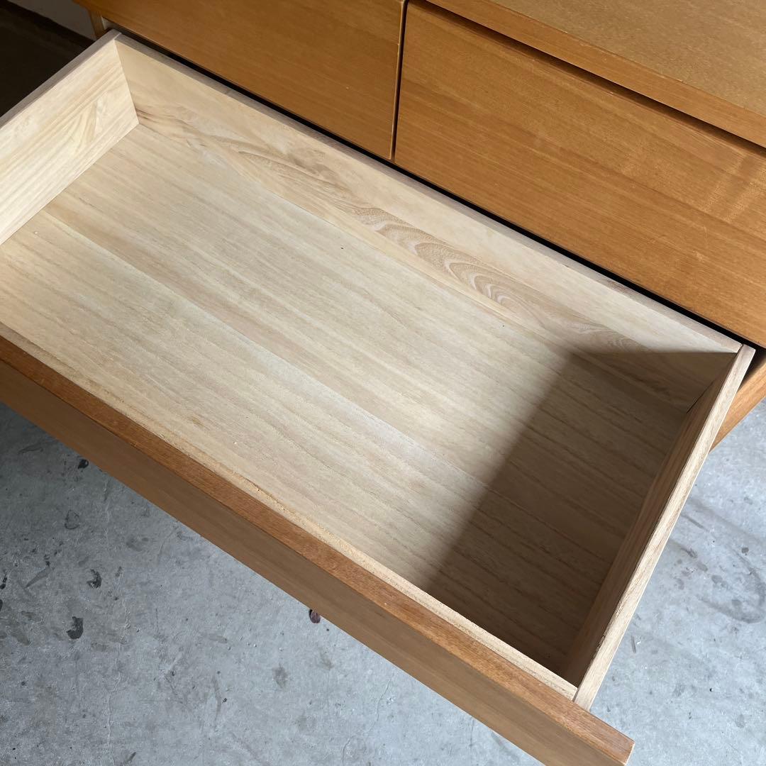 美品・廃盤希少★無印 木製チェスト・４段ワイド・タモ材 ナチュラル