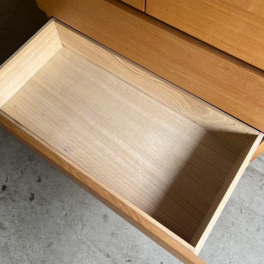 美品・廃盤希少★無印 木製チェスト・４段ワイド・タモ材 ナチュラル