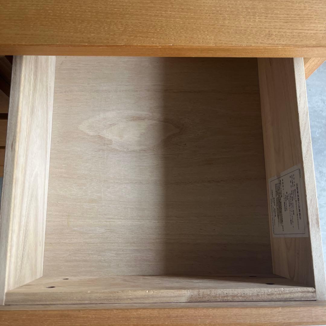 美品・廃盤希少★無印 木製チェスト・４段ワイド・タモ材 ナチュラル