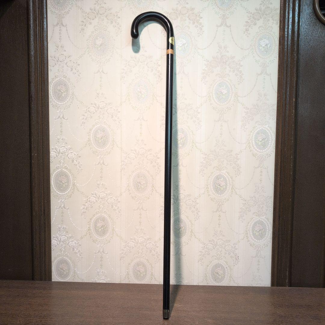 英国製 ヴィンテージ 木製 ハンドル型 杖 ブラック