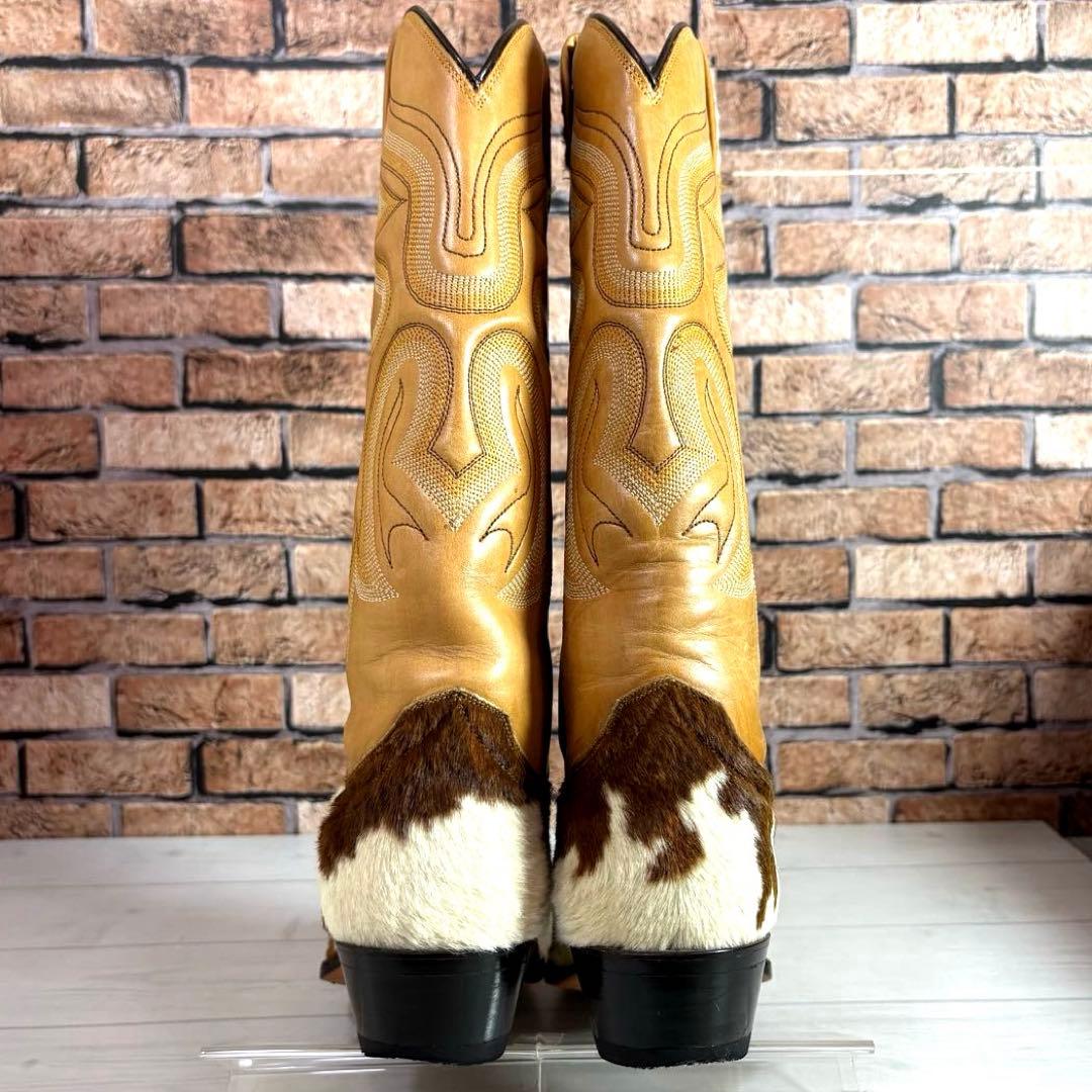 美品■RANCHO■ウエスタンブーツ✨タンレザー カウハイド コンビ カウボーイ